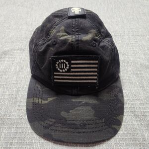 Condor Mens Black Camo Military Patches Hat OS